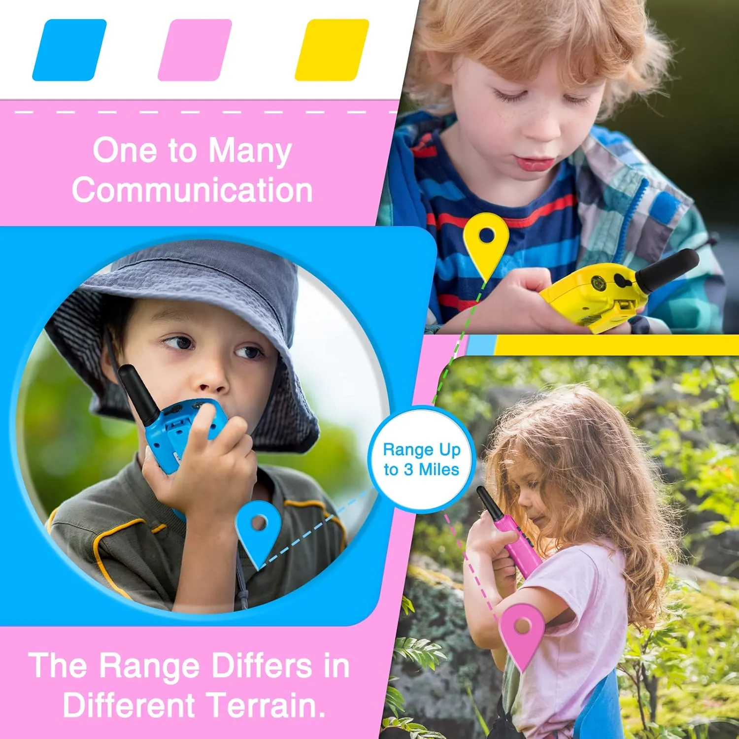 BATURU Walkie Talkies for Kids - 3-Mile Long Range, 22 Channels, Fun Birthday Gift for Boys & Girls Ages 5-10, Outdoor Toys for Camping & Backyard Play