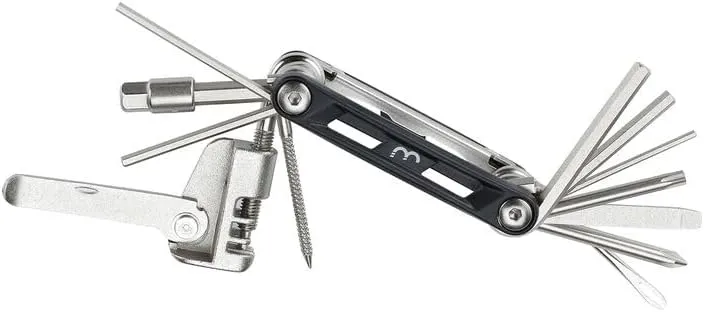 BBB Cycling Tubeless Tire Repair Tool Kit Mini Set Tubeless Minitool Multifunctional 14-in-1 Foldable Multitool Aluminium MaxiFold Tubeless BTL-141TL