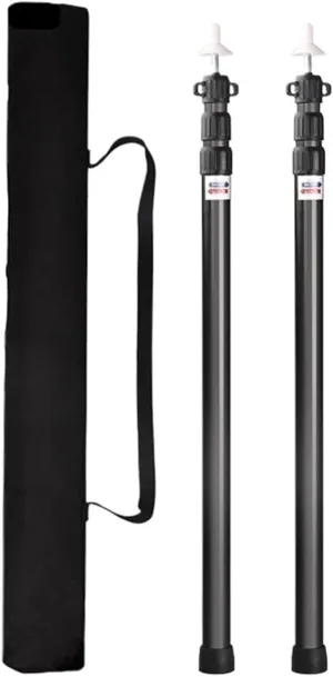 BCcamping Player's First Choice Adjustable Tent Support Rod Beach Shelter Tarp Awning Pole Aluminum Alloy Tent Pole Accessories Camping Tent Camping Bracket(Black 2pcs and Bag)