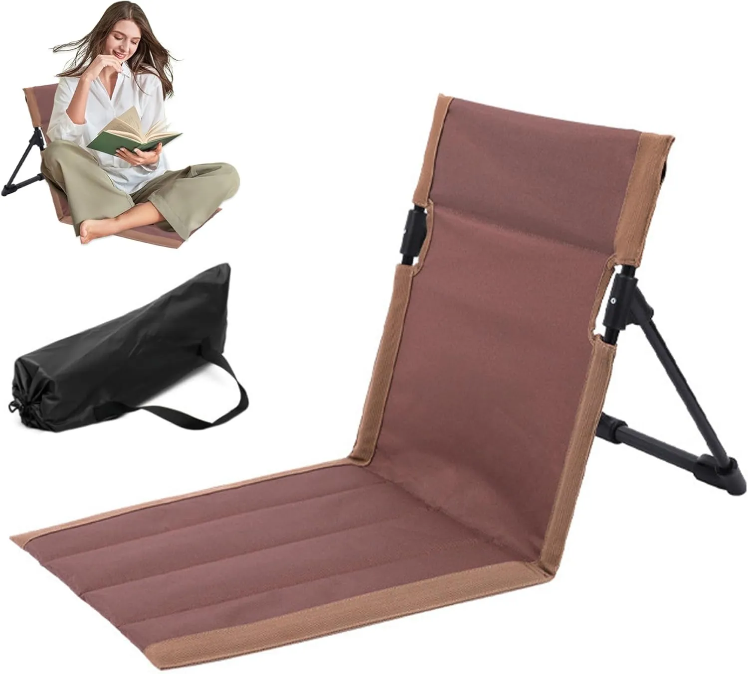 Beach Chairs Low Folding Lightweight Folding Beach Lounge Chair 600D Lounge Chair with Aluminium Alloy Support & Nylon Fitting Portable Lounger with Storage Bag for Camping Picnic