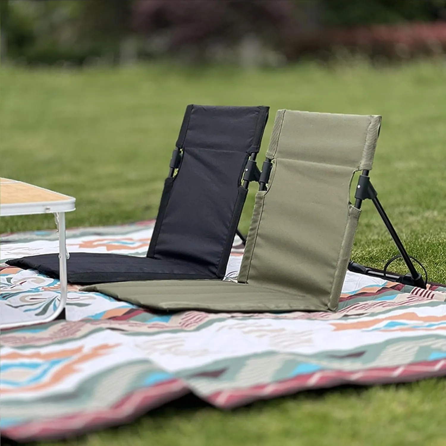 Beach Mat Lounge Chair, Lightweight Camping Folding Chair, Portable Beach Chair with Storage Bag for Outdoor Sunbathing Beach Picnic Travel (Green)