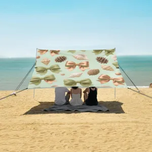 Beach Shade Tent with UPF50  UV Protection,Ribbon Bows Pine Cone Lightweight Camping Sun Shelter for Outdoor,Camping Trips, Fishing, Backyard,Picnics,Easy Set Up and Carry 9x10.5 FT