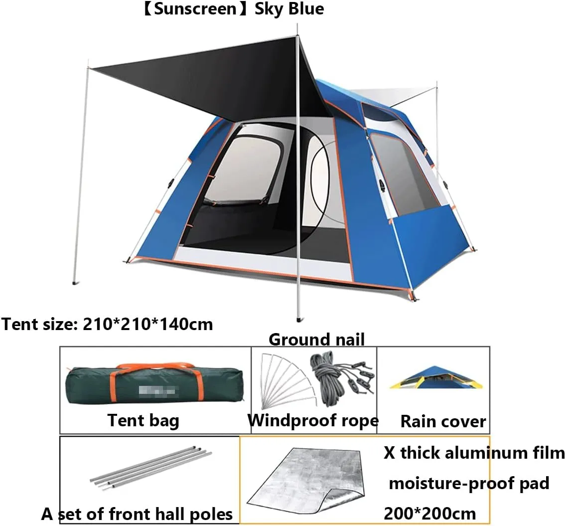 Beach Tent Sun Shade Instant Easy Set up Tent with UPF 50  UV Protection Included Carry Bag Stakes Guy Lines (Color : Green, Size : 210cm)
