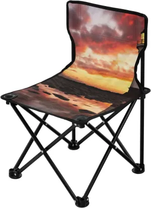 Beautiful Lighthouse Portable Outdoor Folding Chair Anti-Slip Padded Oxford Cloth Stool Camping Chair Small for Beach Hiking Fishing Gardening Quad Camp Chair