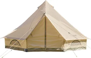 Bell Tent, Luxury Outdoor Camping and Glamping Yurt Tent, 4 Season, Waterproof, Octagonal, 414X414X249CM, 8 Person