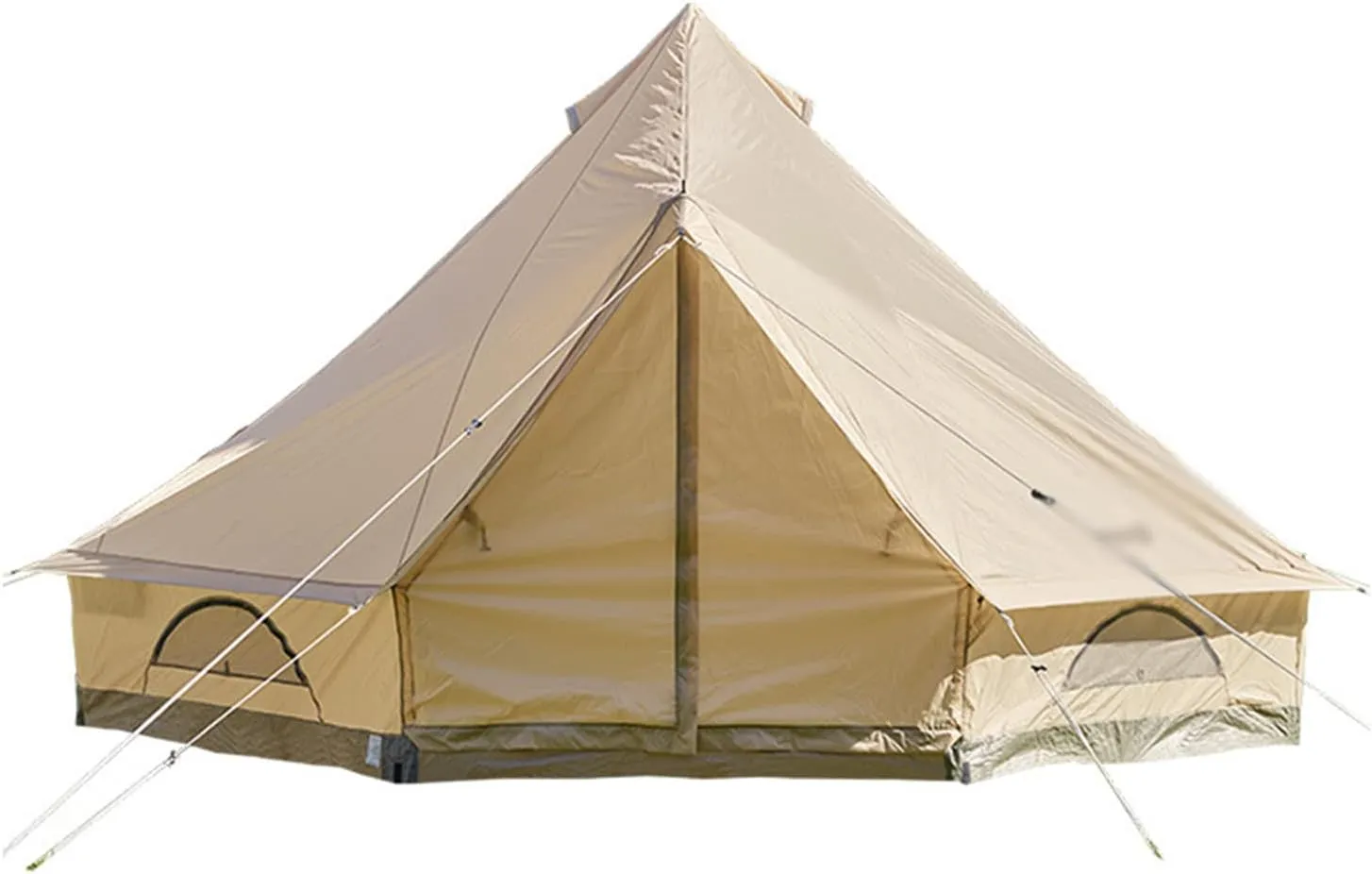 Bell Tent, Luxury Outdoor Camping and Glamping Yurt Tent, 4 Season, Waterproof, Octagonal, 414X414X249CM, 8 Person