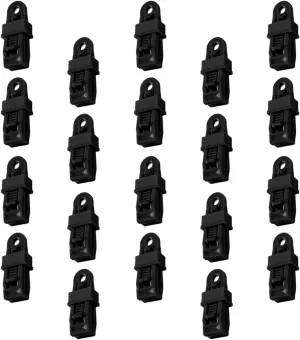 BESPORTBLE 20pcs Tarp Clips Heavy Duty Camping Tent Clamps for Awnings Tarps and Boat Easy Install Fixing Clips Sliding Lock Design Lightweight and Portable