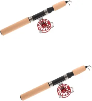 BESPORTBLE 2pcs Telescopic Rod Heavy Duty Fishing Rod Ice Reel Set Pole Accessories for Men