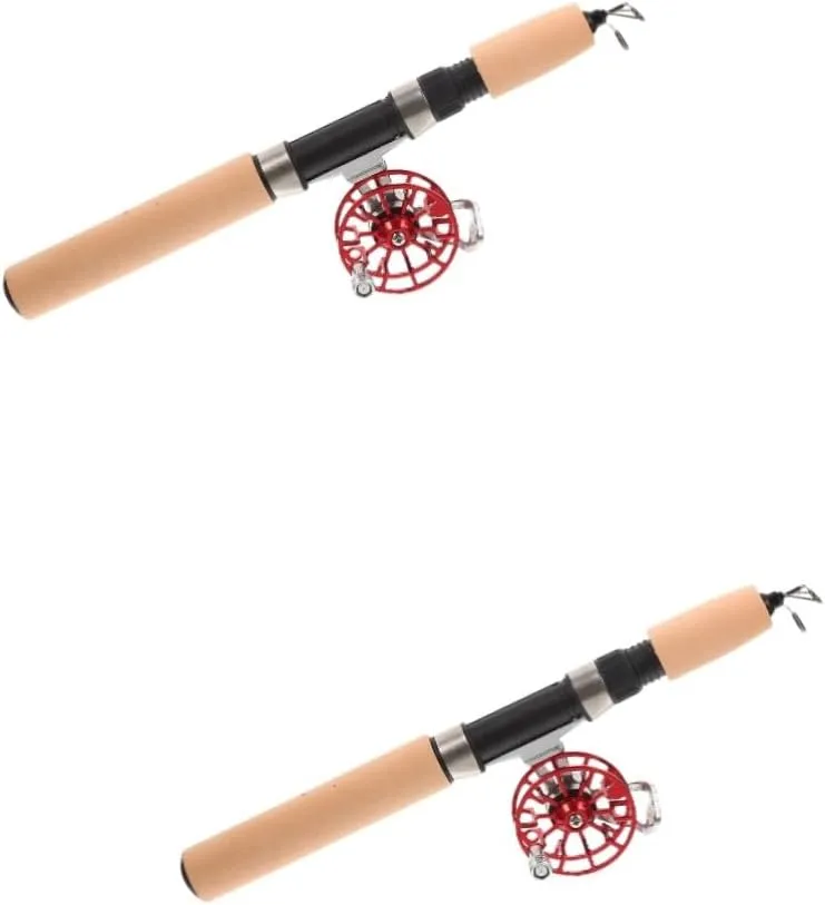 BESPORTBLE 2pcs Telescopic Rod Heavy Duty Fishing Rod Ice Reel Set Pole Accessories for Men
