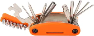 Bike Multitool Professional Portable Kit for Emergency Maintenance Camping Travel (Orange)