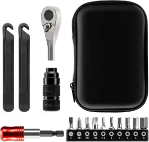 Bike Repair Tool Kit with 10 Magnetic Bits - Fathers Day Gift for Dad - Alloy Multitool for Bicycle, MTB, Road Cycling - Portable Multifunction Tool Set in One Safety Kit