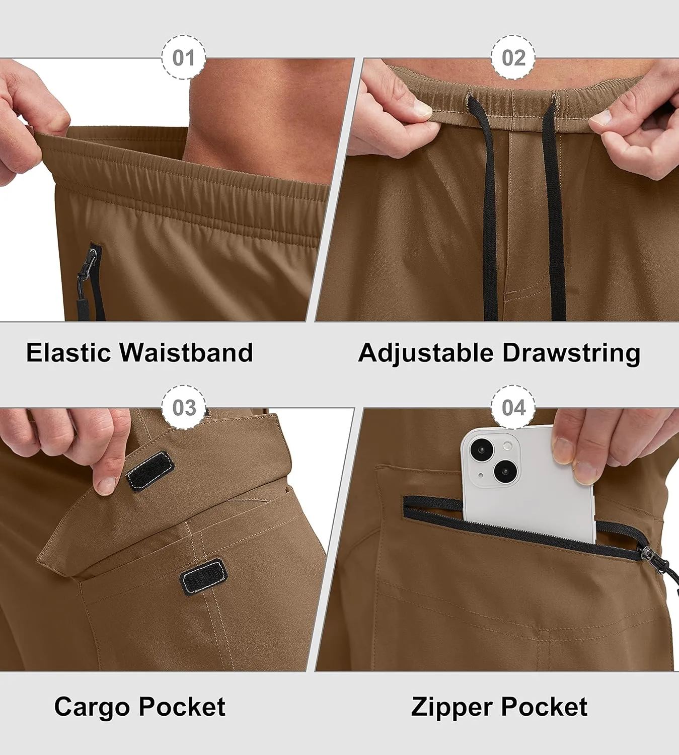 Bikewa Men's Mountain Bike Shorts 3D Padded Loose-fit Biking Riding Cycling Bicycle Biker Shorts Zipper Pockets