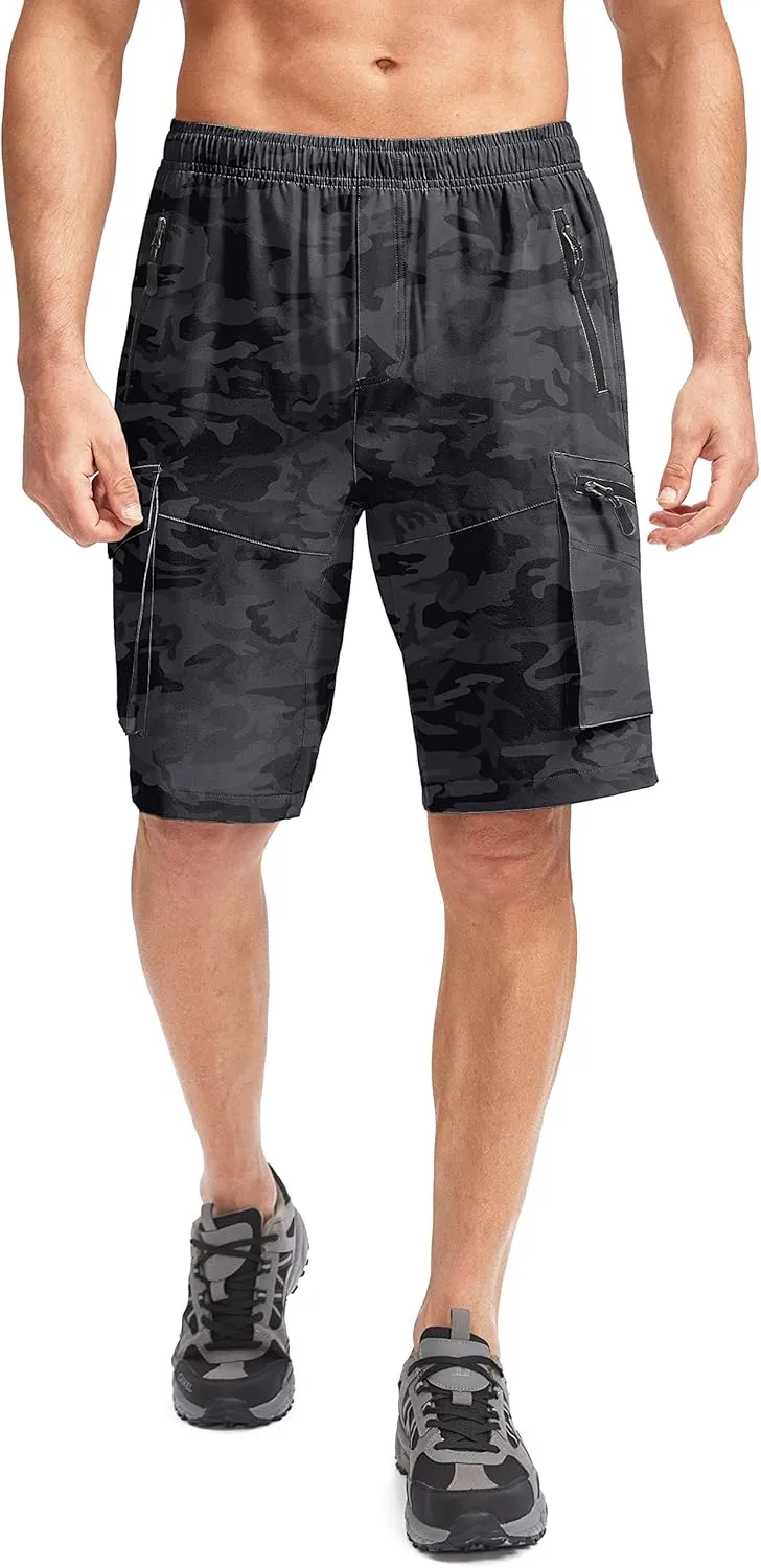 Bikewa Men's Mountain Bike Shorts 3D Padded Loose-fit Biking Riding Cycling Bicycle Biker Shorts Zipper Pockets