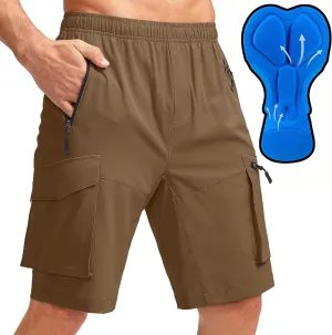 Bikewa Men's Mountain Bike Shorts 3D Padded Loose-fit Biking Riding Cycling Bicycle Biker Shorts Zipper Pockets