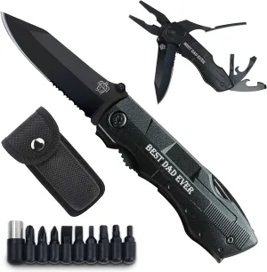 Birthday Gifts for Dad,6 in 1 Multitool Pocket Knives with Screwdrivers Pliers Bottle Opener Durable Sheath,Utility Tools for Camping Work Adventuring Daily Use