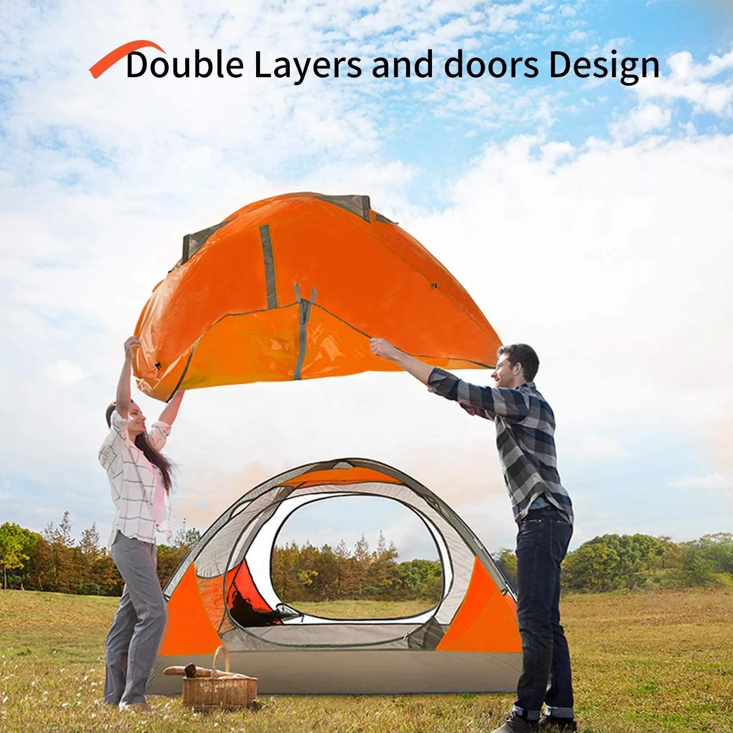 BISINNA Lightweight 2-Person Camping Tent – Waterproof & Easy Setup