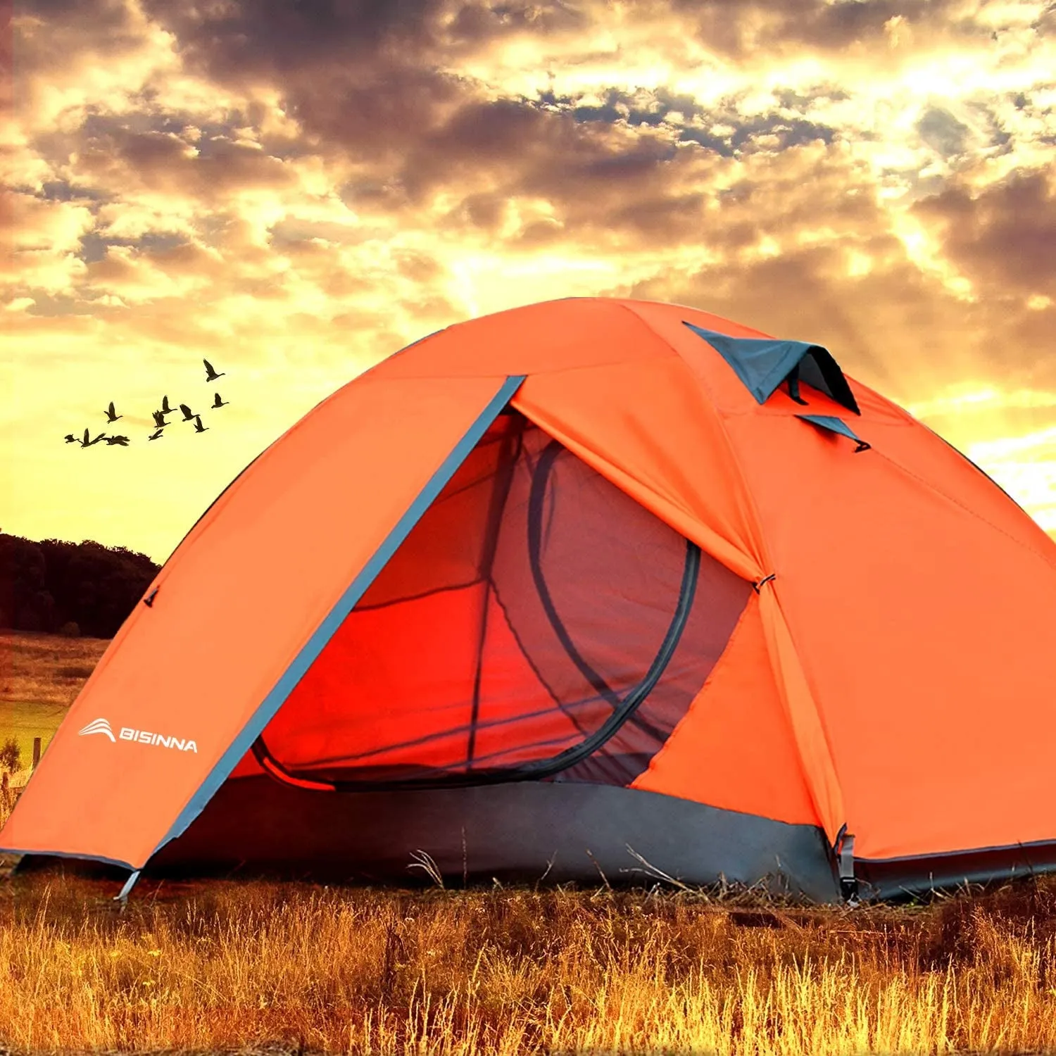 BISINNA Lightweight 2-Person Camping Tent – Waterproof & Easy Setup
