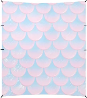 Blue and Pink Dreamy Scales Foldable Beach Cabana UPF50  Easy Setup Large Portable Sun Shelter with Sand Pockets for Family Trips, Picnics & Camping