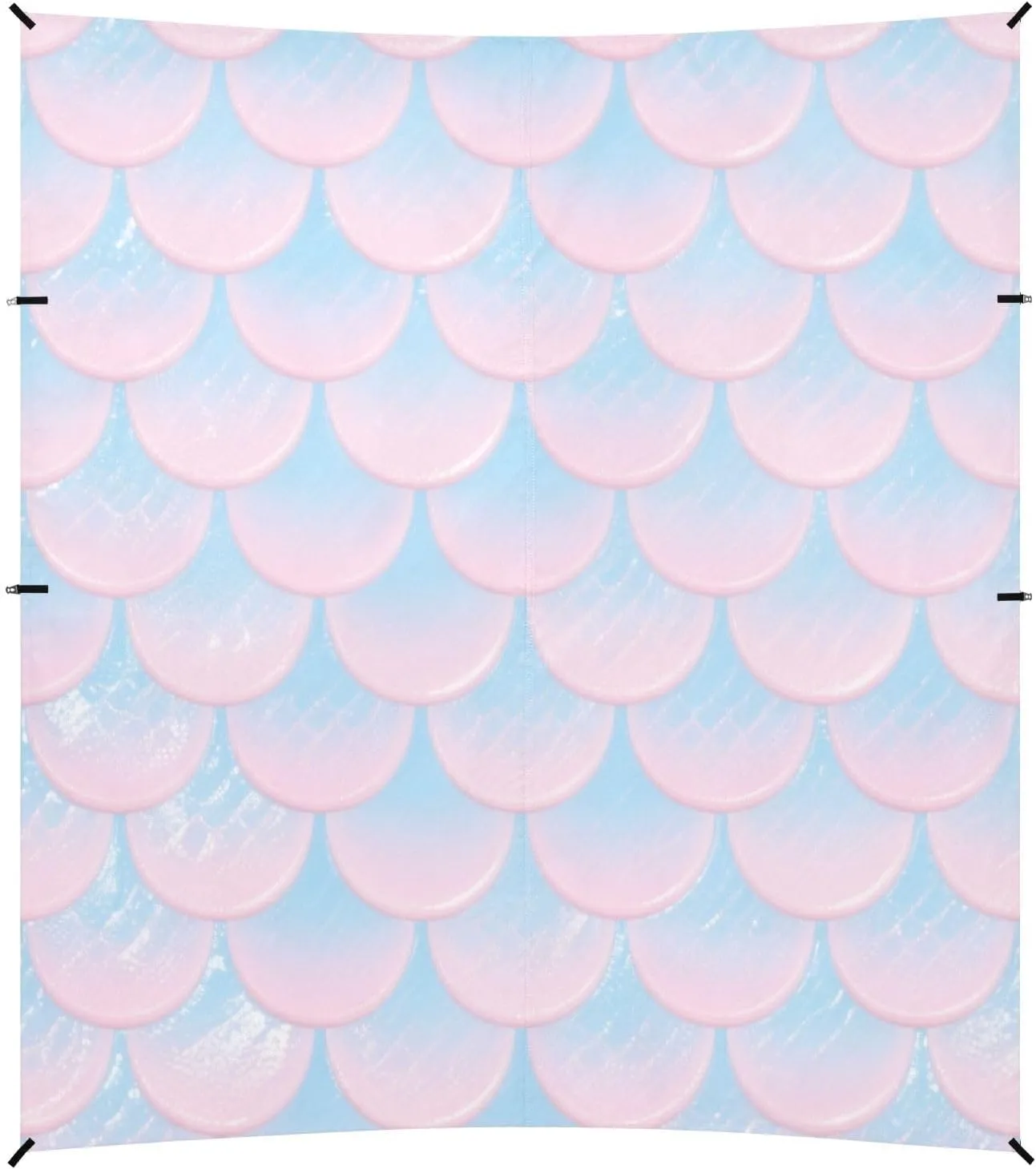 Blue and Pink Dreamy Scales Foldable Beach Cabana UPF50  Easy Setup Large Portable Sun Shelter with Sand Pockets for Family Trips, Picnics & Camping
