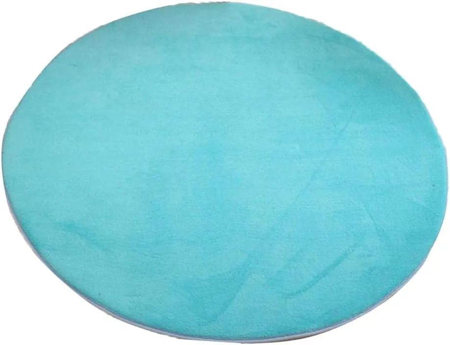 Blue Kids Indoor Castle Tent Round Carpet 100cm - Soft Plush Rug Cushion Mat for Girls Playhouse - Fun Outdoor Toy for Toddlers - Princess Castle Floor Mat for Children Room D