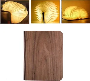 Book Shaped Lamp, 7 Colors Folding Book Lamp, Large Size USB Rechargeable Paper Lantern Novelty LED Night Light, Home Decor Gift Ideas for Family Girlfriend(8.6x6.4x0.9in)