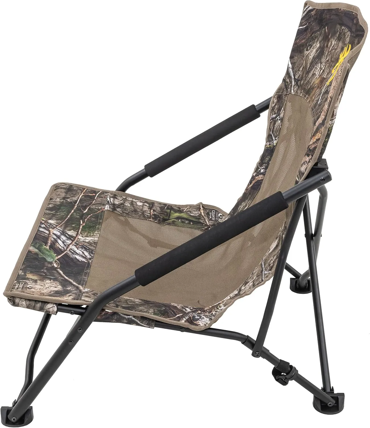 Browning Strutter Camo Turkey Hunting Chair with Foldable Low Profile Compact Design, Durable Steel Frame, and Padded Shoulder Carry Strap and Carry Bag