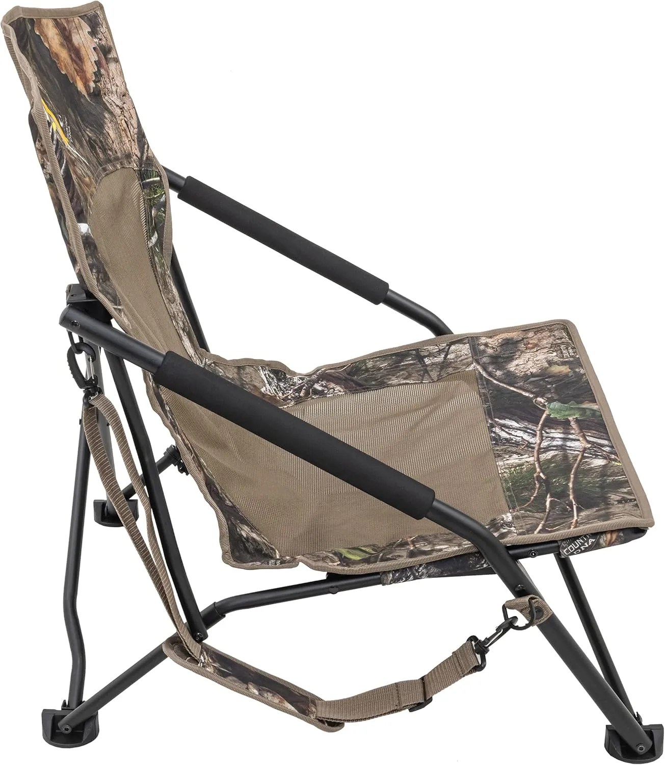 Browning Strutter Camo Turkey Hunting Chair with Foldable Low Profile Compact Design, Durable Steel Frame, and Padded Shoulder Carry Strap and Carry Bag