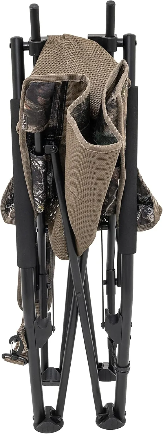 Browning Strutter Camo Turkey Hunting Chair with Foldable Low Profile Compact Design, Durable Steel Frame, and Padded Shoulder Carry Strap and Carry Bag
