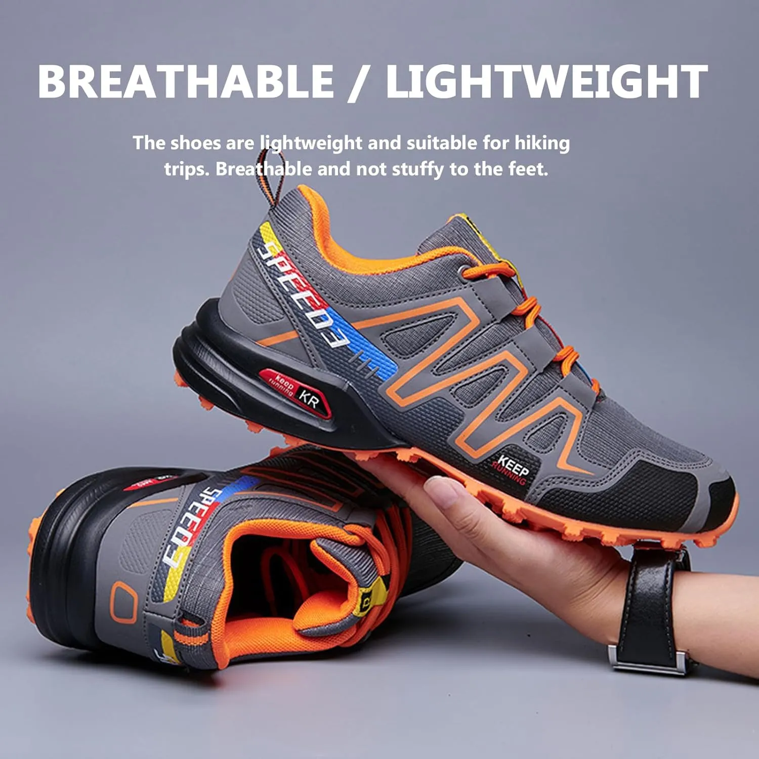 Buhelyc Hiking Shoes Casual Lightweight Outdoor Trekking Boot Comfort Outdoor Sneakers Athletic Footwear Walking Shoes for Men＆Women Breathable ＆Lightweight for Working ＆Hiking