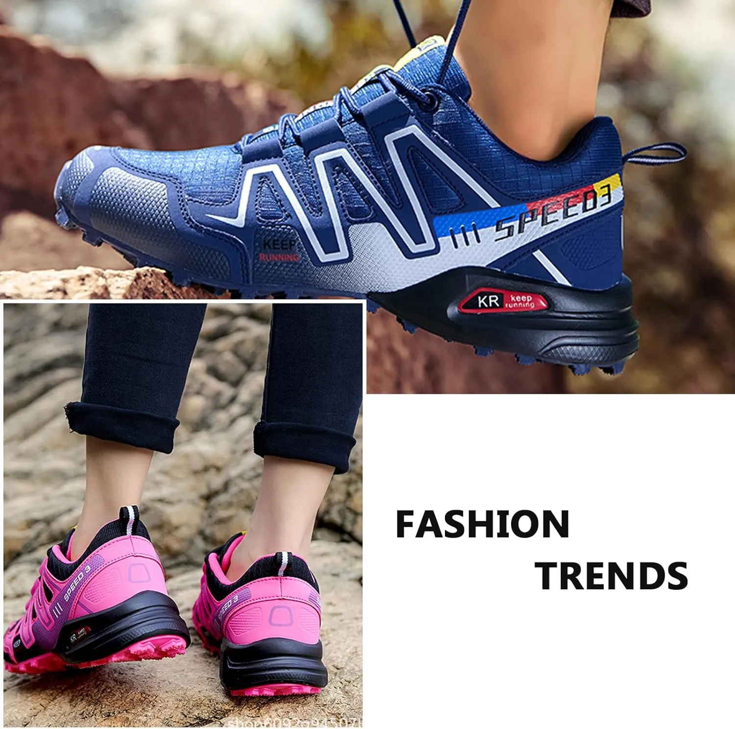Buhelyc Hiking Shoes Casual Lightweight Outdoor Trekking Boot Comfort Outdoor Sneakers Athletic Footwear Walking Shoes for Men＆Women Breathable ＆Lightweight for Working ＆Hiking