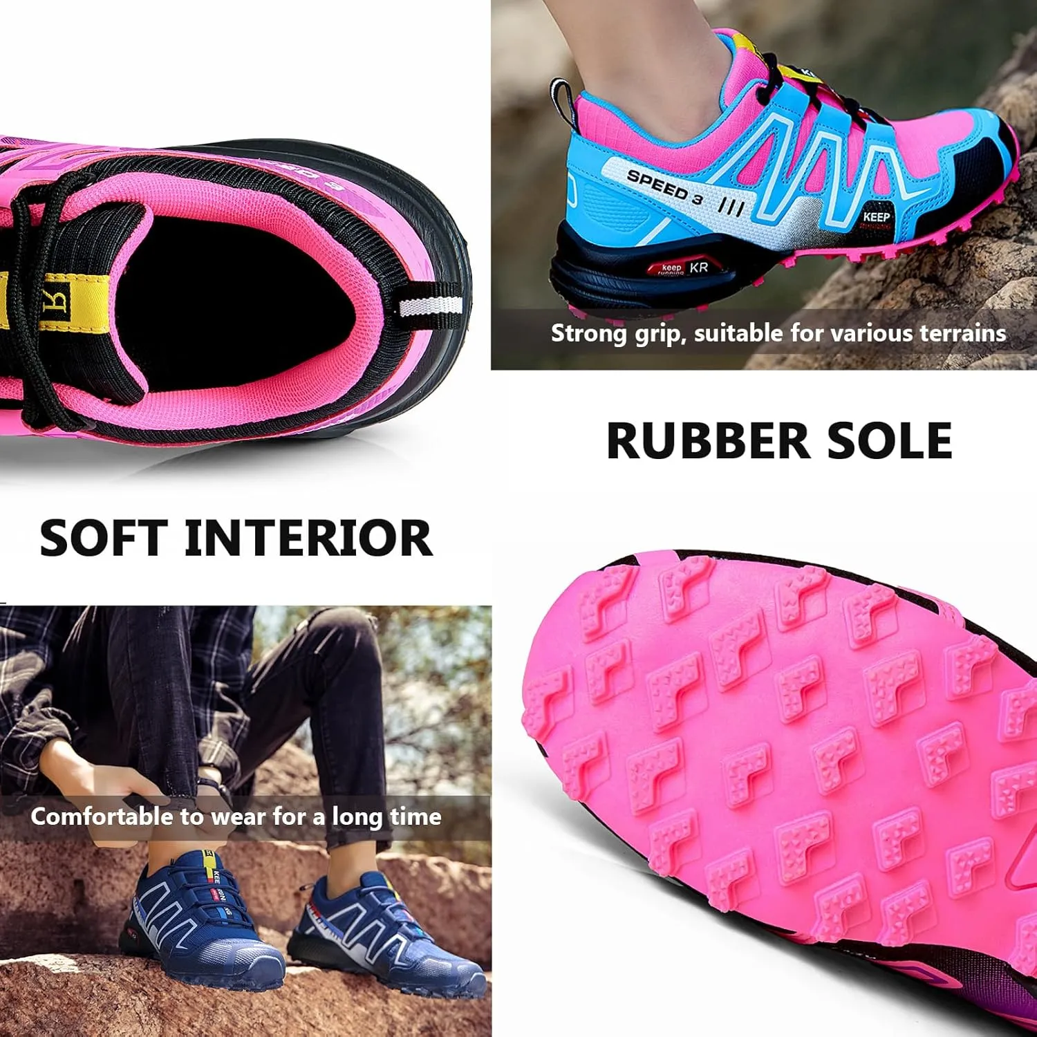 Buhelyc Hiking Shoes Casual Lightweight Outdoor Trekking Boot Comfort Outdoor Sneakers Athletic Footwear Walking Shoes for Men＆Women Breathable ＆Lightweight for Working ＆Hiking