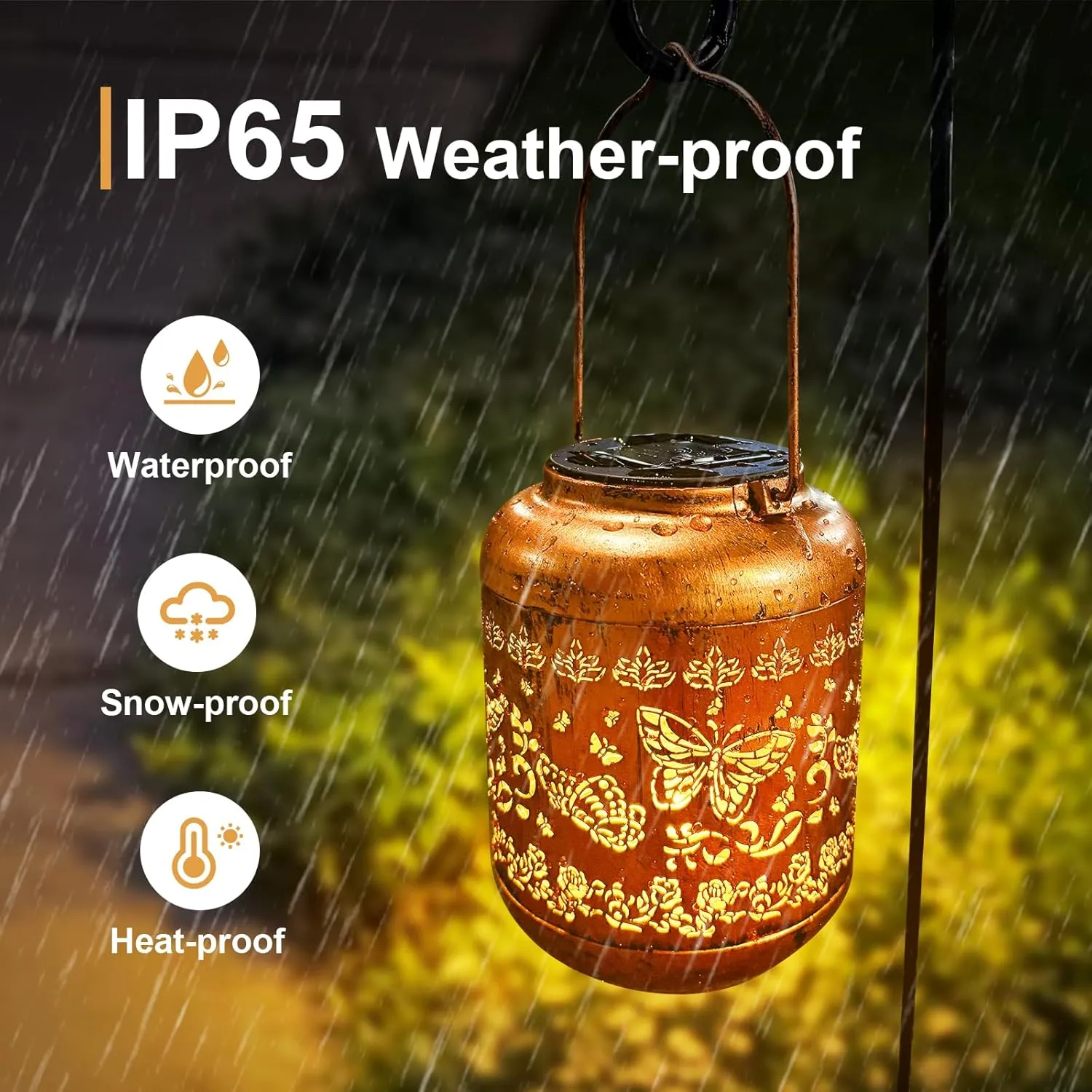 Butterfly Birthday Retirement Anniversary Gifts for for Women Mom Grandma, Solar Lanterns Lights Outdoor Hanging Waterproof Garden Decor Decoration Outside for Yard, Patio,Pathway Landscape
