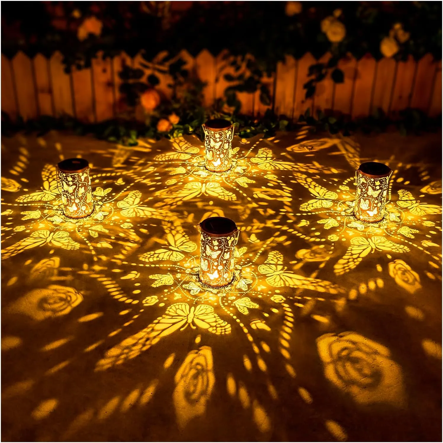 Butterfly Solar Lanterns Outdoor Waterproof Hanging Solar Lights Butterfly Gifts for Women Men Metal Decorative LED Lanterns for Garden Decor,Yard,Patio,Lawn,Tabletop,Pathway,Landscape