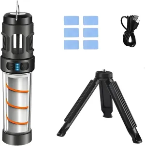 Buzz Defense Portable Mosquitos, IPX6 Waterproof Rechargeable Flashlight, Multifunctional Dual-Heating, Five Adjustable Lighting, Camping Lantern Lights for Indoor, Outdoor, Picnic