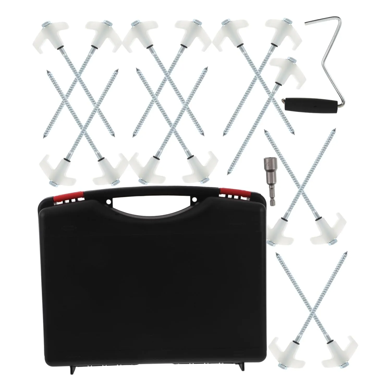 Cabilock Heavy Duty Tent Spikes Earth Anchors Fluorescent Coating 13mm Stakes for Canopy Camping Night Visibility 1 Pack
