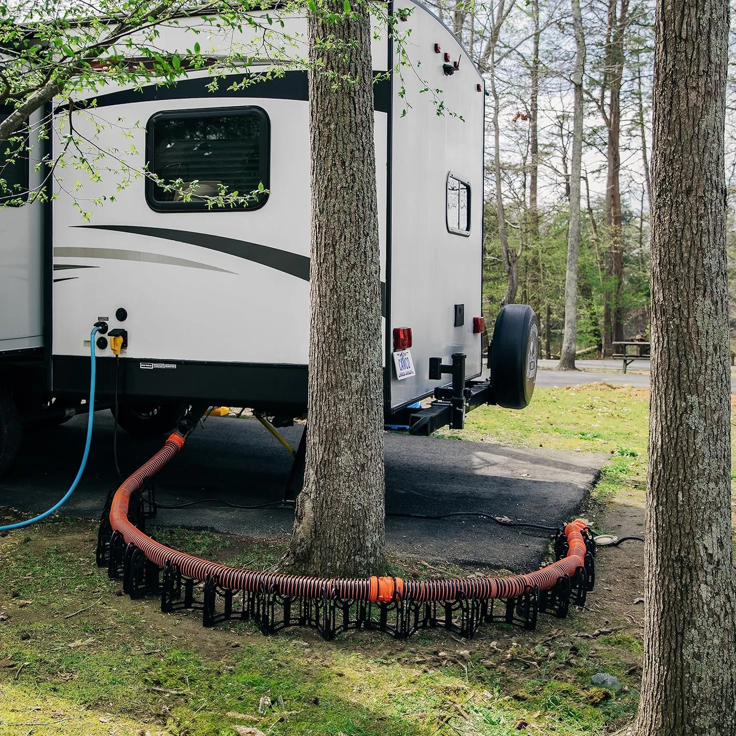 Camco RhinoEXTREME 20' RV Sewer Hose Kit – Premium Sewer Kit — Pre-Assembled & Ready-to-Use — Includes 4-in-1 Dump Station Adapter & Storage Caps — Crush & Abrasion Resistant (21012)