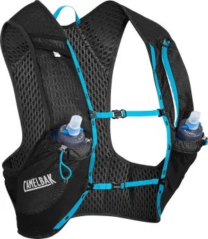 CamelBak Nano Vest 17 oz Quick Stow Flask Hydration Pack, Small, Black/Atomic Blue
