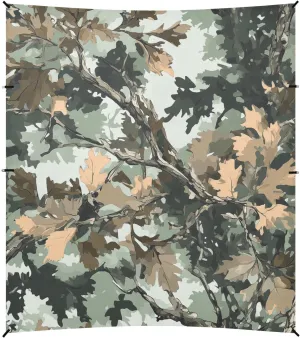 Camouflage Tree Foldable Beach Tent UPF50  Protection Easy Setup Large Portable Sun Shelter with Sturdy Poles, Sandbags and Shovel for Family Travel