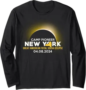 Camp Pioneer, NY New York Total Solar Eclipse 2024 Long Sleeve T-Shirt