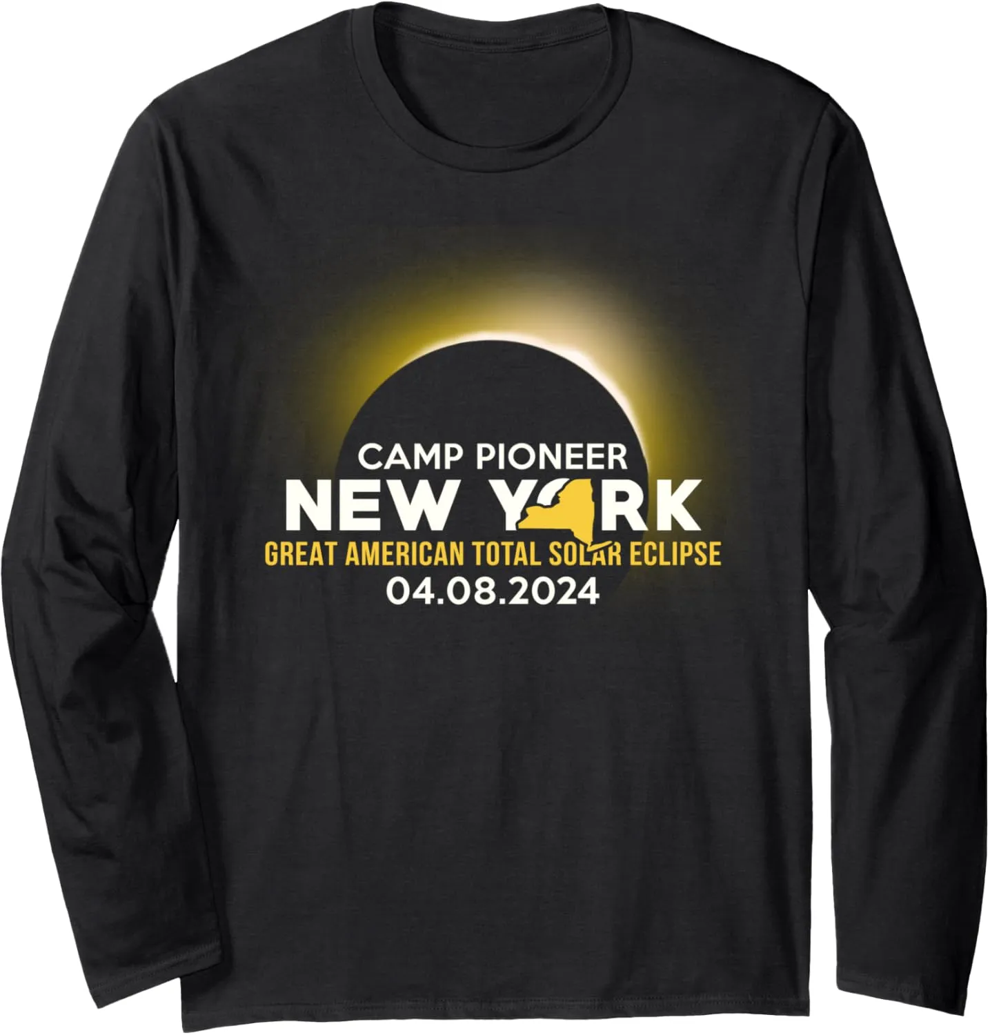 Camp Pioneer, NY New York Total Solar Eclipse 2024 Long Sleeve T-Shirt