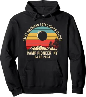 Camp Pioneer, NY New York Total Solar Eclipse 2024 Pullover Hoodie