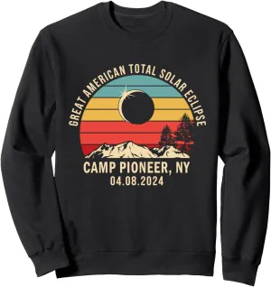 Camp Pioneer, NY New York Total Solar Eclipse 2024 Sweatshirt