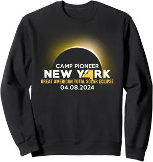 Camp Pioneer, NY New York Total Solar Eclipse 2024 Sweatshirt