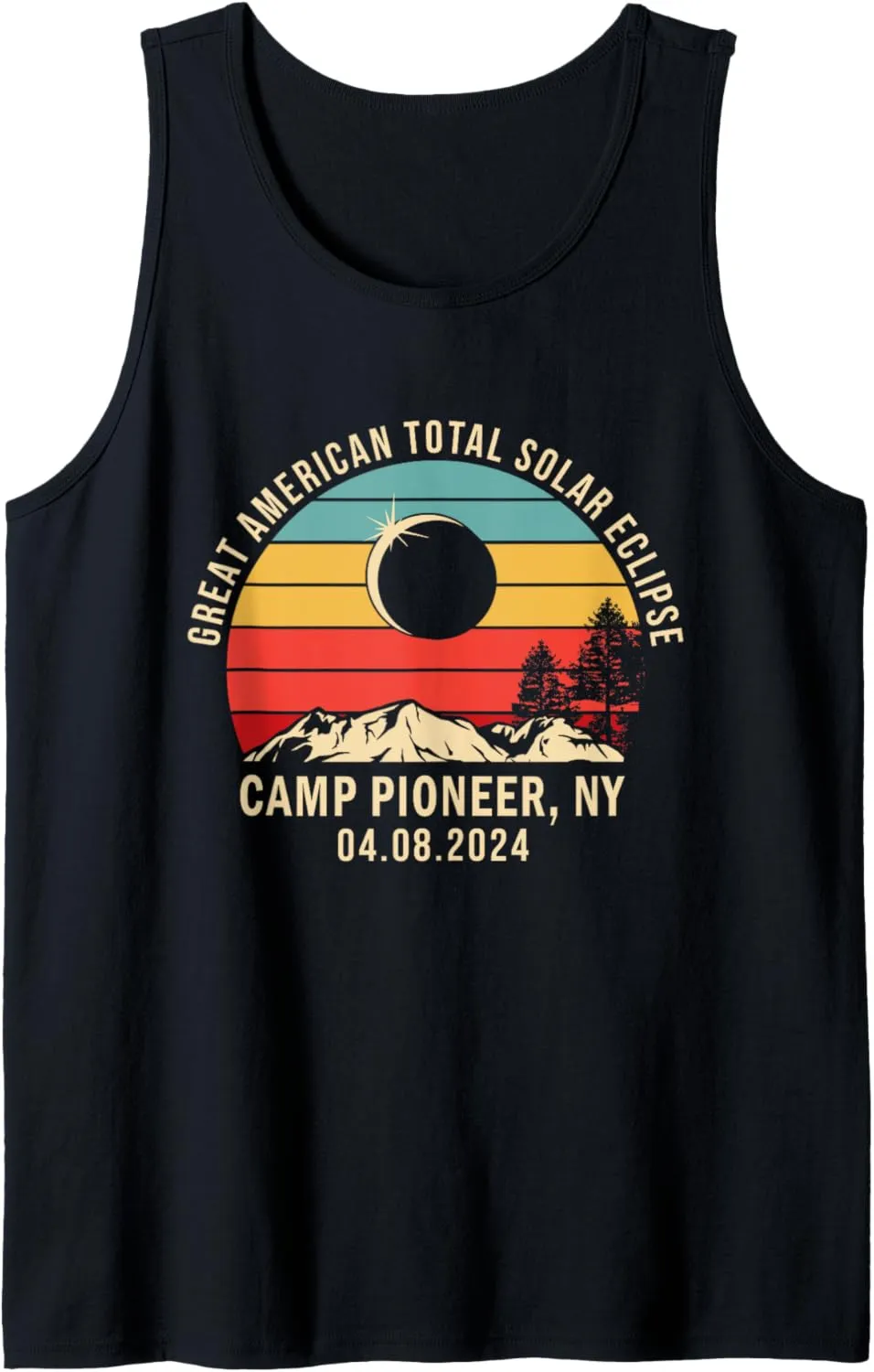 Camp Pioneer, NY New York Total Solar Eclipse 2024 Tank Top