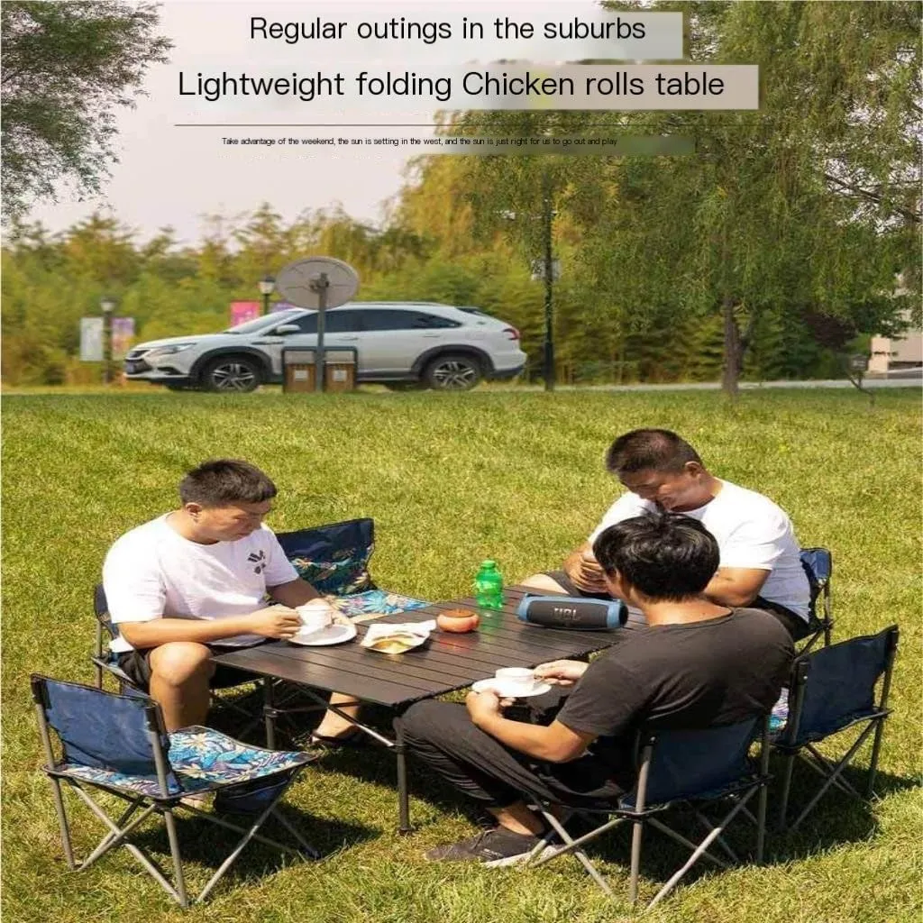 Camp Stool Camping Folding Moon Chair Chair Outdoor Portable High Back Chair Home Dining Table Night Market Stall Camping Stool(Black)