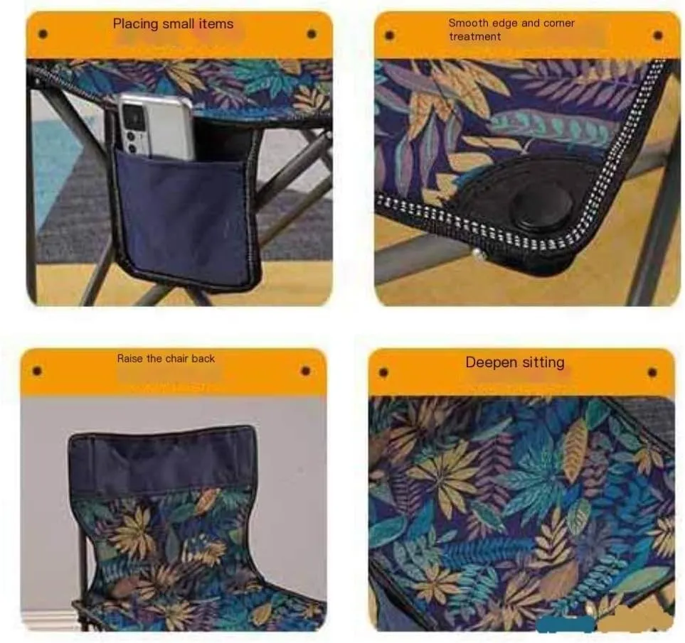 Camp Stool Camping Folding Moon Chair Chair Outdoor Portable High Back Chair Home Dining Table Night Market Stall Camping Stool(Black)