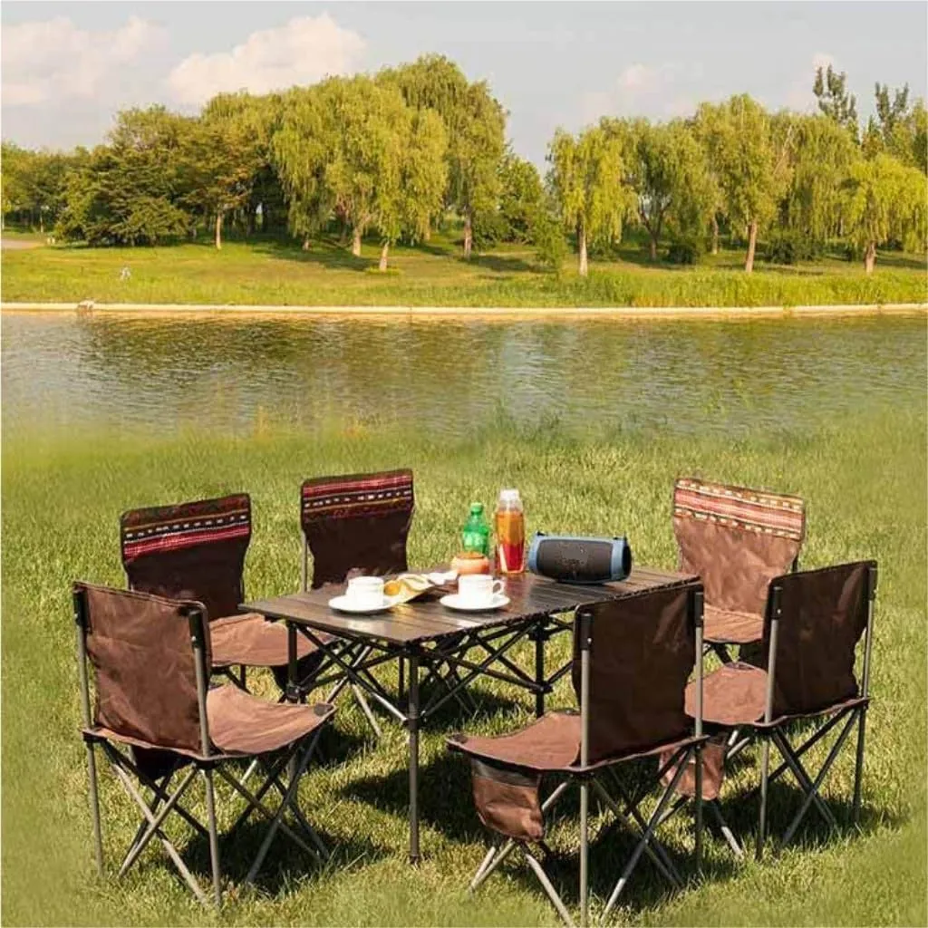 Camp Stool Camping Folding Moon Chair Chair Outdoor Portable High Back Chair Home Dining Table Night Market Stall Camping Stool(Black)