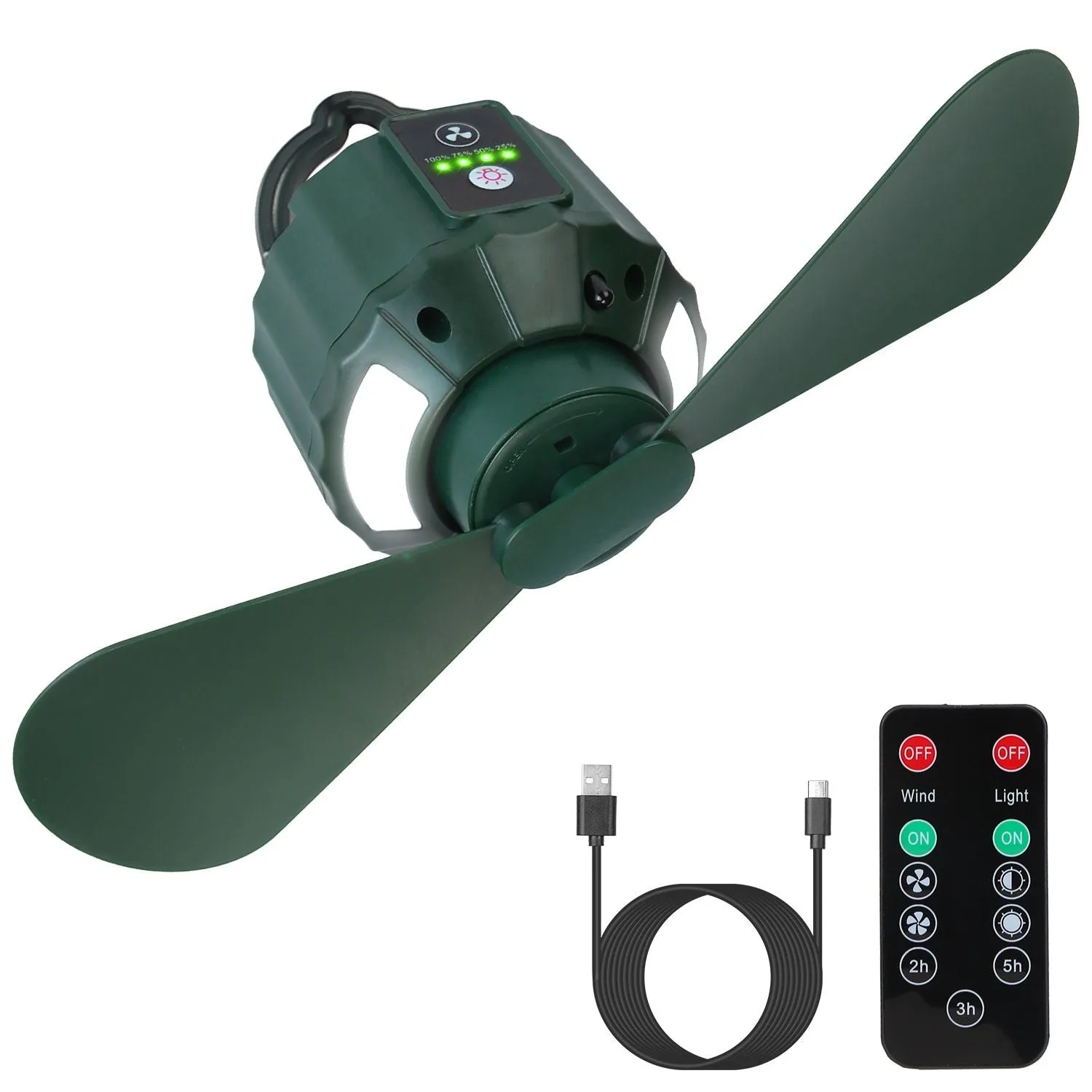 CampGlow 3-in-1 Tent Fan Lantern & Power Bank (5200mAh / 10400mAh)