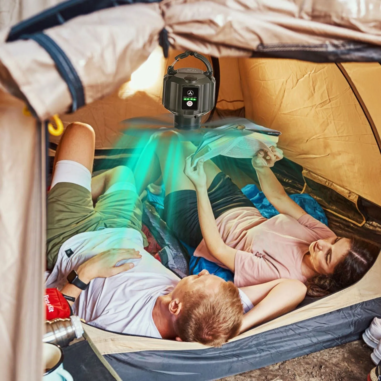 CampGlow 3-in-1 Tent Fan Lantern & Power Bank (5200mAh / 10400mAh)