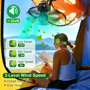 CampGlow 3-in-1 Tent Fan Lantern & Power Bank (5200mAh / 10400mAh)